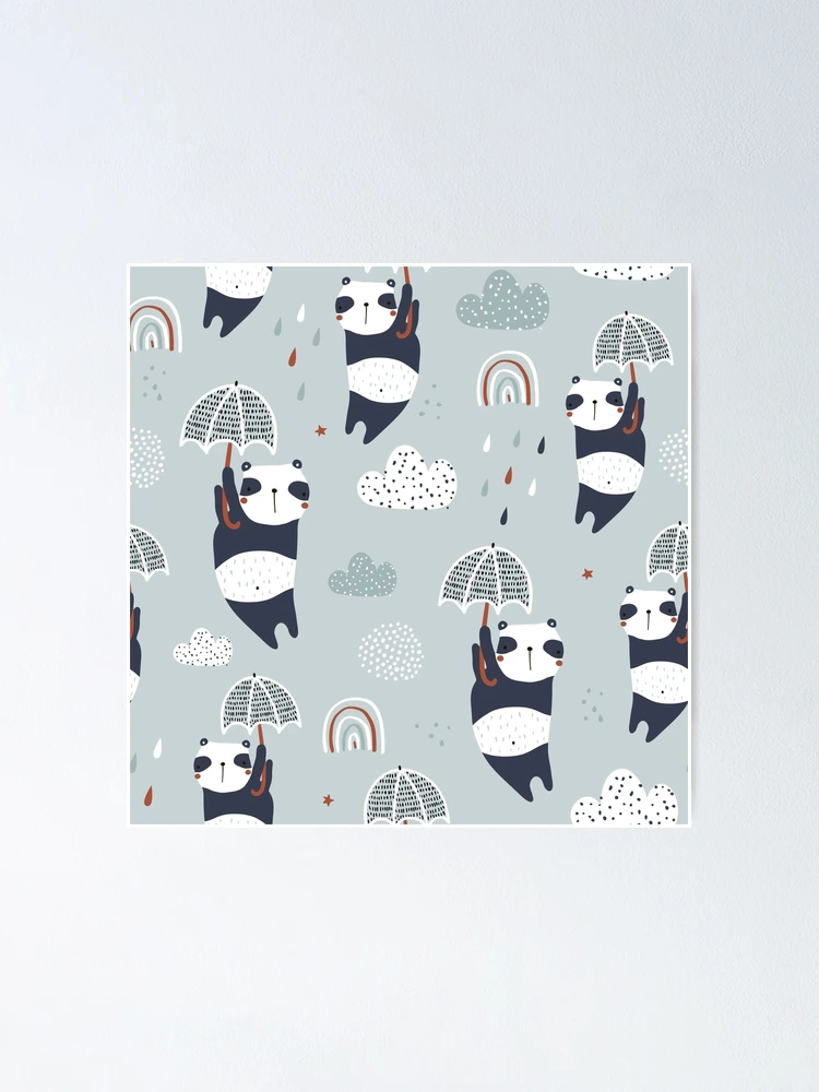 Thumbnail 1 of 3, Poster, Panda pattern designed and sold by Rama Geeves.