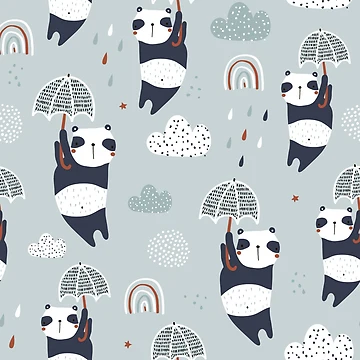 Artwork thumbnail, Panda pattern by Rama Geeves