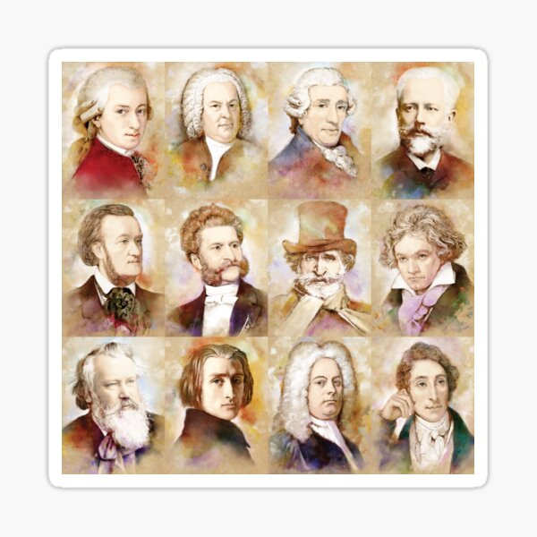 Komponisten: Mozart, Bach, Beethoven und mehr Sticker