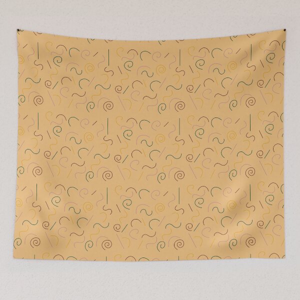 Item preview, orange retro shape pattern designed and sold by Nicole  Desmond.