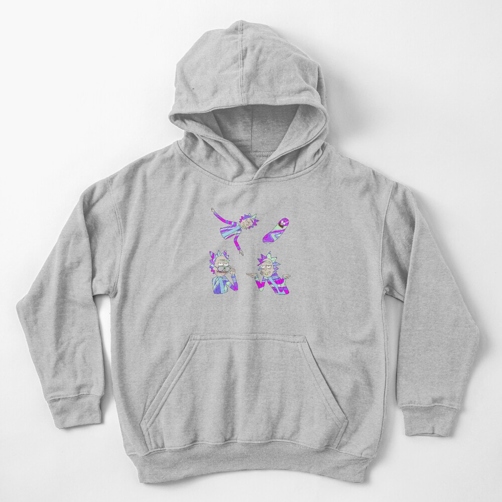 trippy rick sanchez (rick and morty) Kids Pullover Hoodie