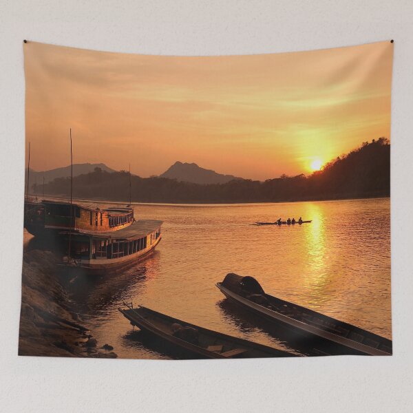 Item preview, Sunset on the Mekong River in Luang Prabang, Laos designed and sold by raisbeckfoto.