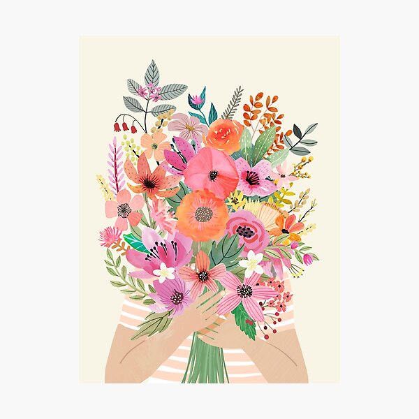 Item preview, Woman with flowers designed and sold by MiaCharro.
