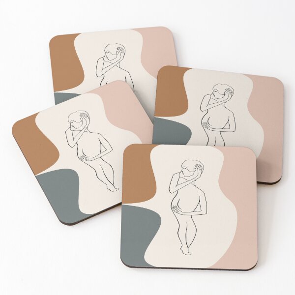 Item preview, Abstract embrace on a white, peach background. decorating, interiors designed and sold by jayne0524.
