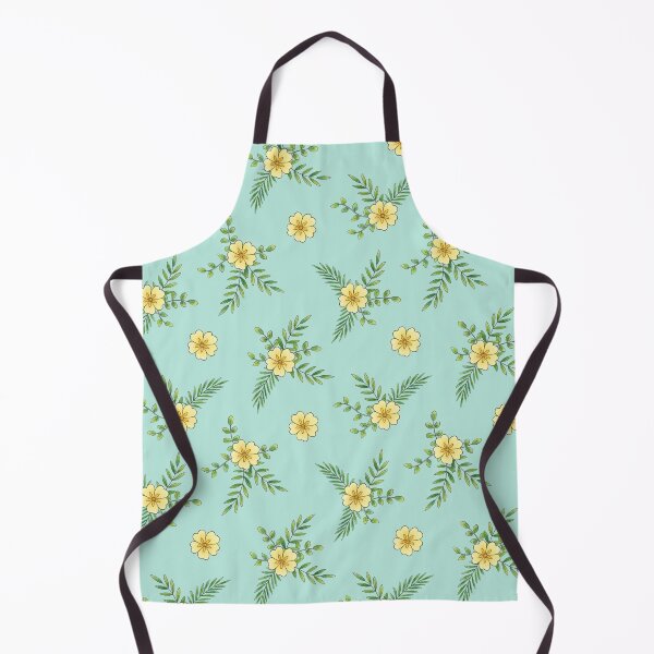 Item preview, Primroses on mint repeat pattern designed and sold by HazelFisher.