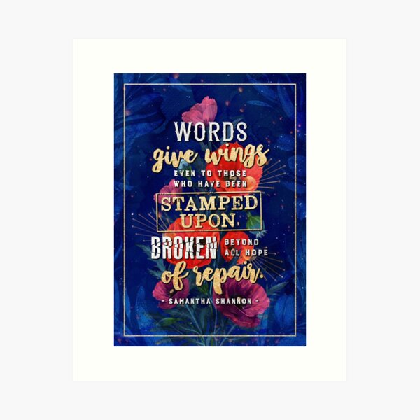 Words give wings Art Print