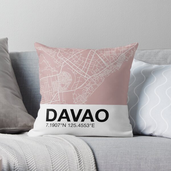 Davao City Map - Rosas Throw Pillow