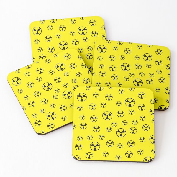Item preview, Radioactive! Black on Yellow Radiation symbol mask, tshirt, mug, cushion, bright colourful, fun, virus, corona designed and sold by ArtByPMW.