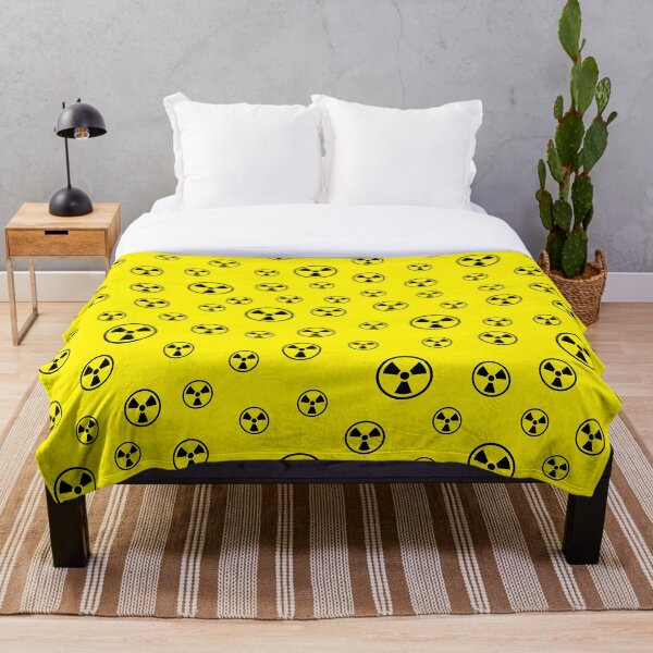Item preview, Radioactive! Black on Yellow Radiation symbol mask, tshirt, mug, cushion, bright colourful, fun, virus, corona designed and sold by ArtByPMW.