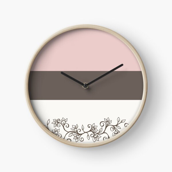 flowers tendrils stripes cozy aesthetics home decor Clock