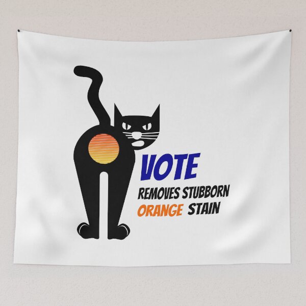 Item preview, Vintage Cat Vote Removes Stubborn Orange Stain designed and sold by ojdart.