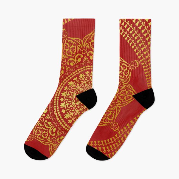 Item preview, Mandala red gold marbled designed and sold by ChrissiCreation.