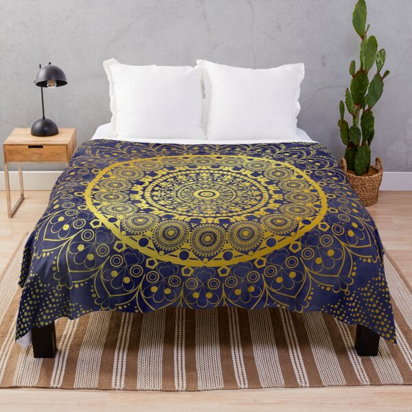 Item preview, Mandala blue gold marbled designed and sold by ChrissiCreation.