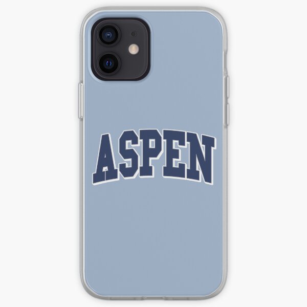 Lettrage universitaire bleu foncé Aspen Coque souple iPhone