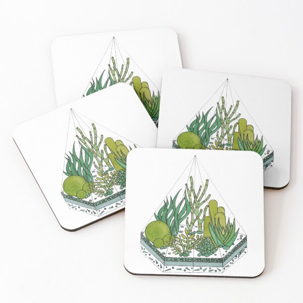 Cactus terrarium Coasters (Set of 4)