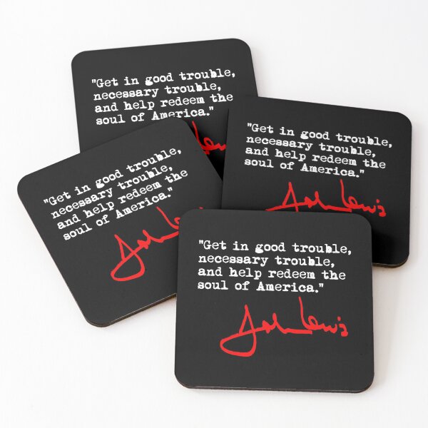 Item preview, John Lewis - Good Trouble - Necessary Trouble - blanco/rojo designed and sold by Thelittlelord.