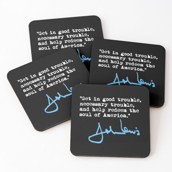 Item preview, John Lewis - Good Trouble - Necessary Trouble - blanco/azul designed and sold by Thelittlelord.