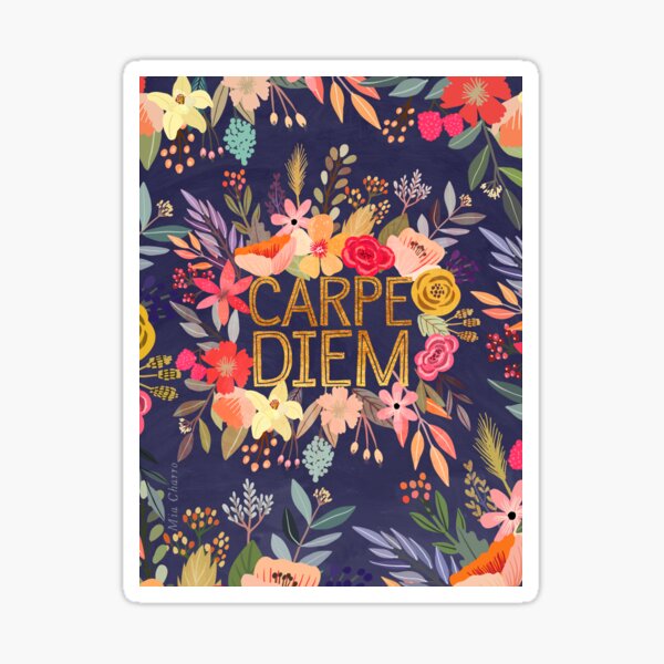 Item preview, Carpe Diem with flowers designed and sold by MiaCharro.