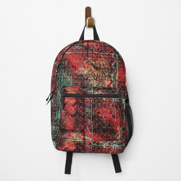 Item preview, Modern Abstract Grunge Tribal Red Black Turquoise designed and sold by jocelynsart.