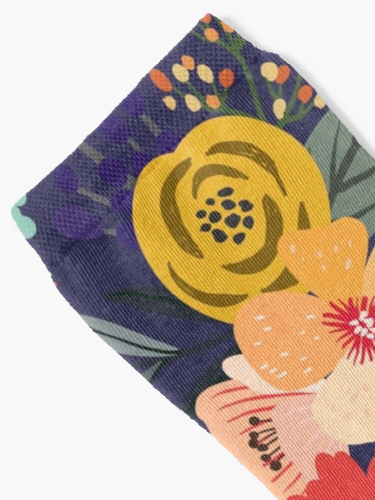 Alternate view of Carpe Diem with flowers Socks