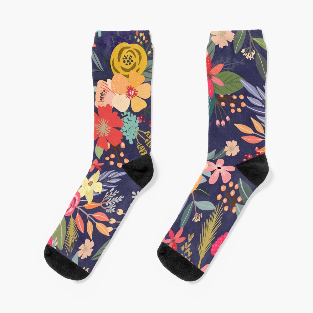 Carpe Diem with flowers Socks