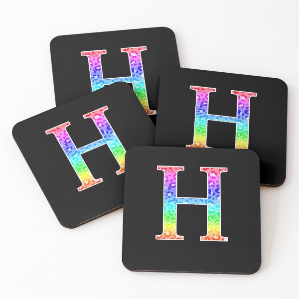 Item preview, The Letter Eta - Monogram in Rainbow Leopard Print designed and sold by Bumblefuzzies.