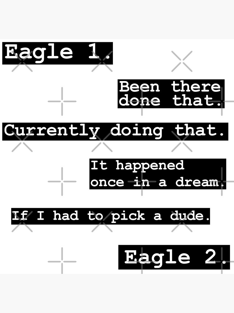"Eagle 1 Eagle 2 meme Parks and recreation Black" Canvas Print by