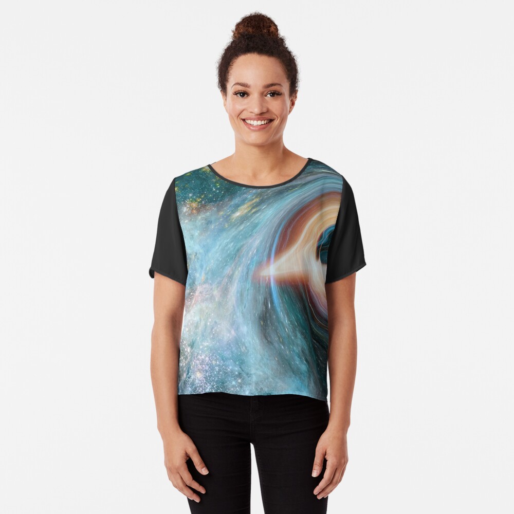 Black Hole, Spacetime, Gravity Chiffon Top