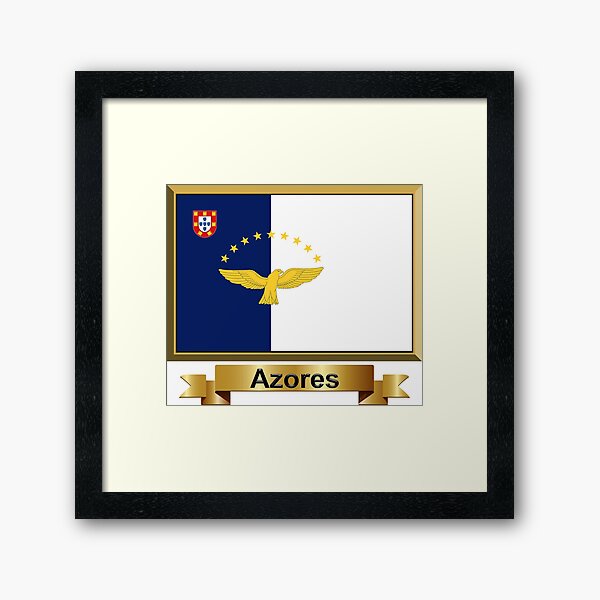 Azores Flag Gifts, Stickers & Products (N) Framed Art Print