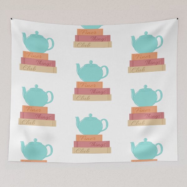 Item preview, 'Finer Things Club' - Books and Teapot designed and sold by Ellie Canhoto.