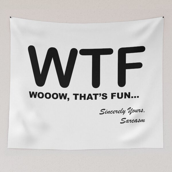 Item preview, WTF WOOOW That's Fun Humorous, Sarcastic Quotes and Sayings Text Acronyms designed and sold by ColorMeHappy123.