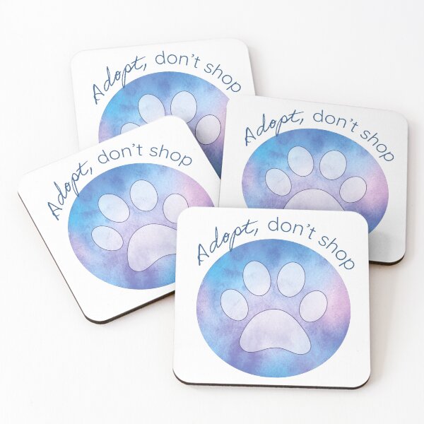 Item preview, Adopt, don't shop! - Blue & Purple Watercolor designed and sold by Peyton Azar.