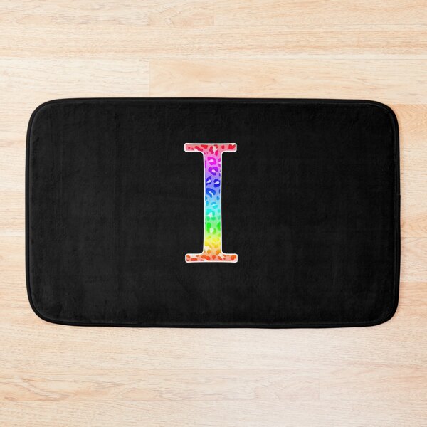 Item preview, The Letter Iota - Monogram in Rainbow Leopard Print designed and sold by Bumblefuzzies.
