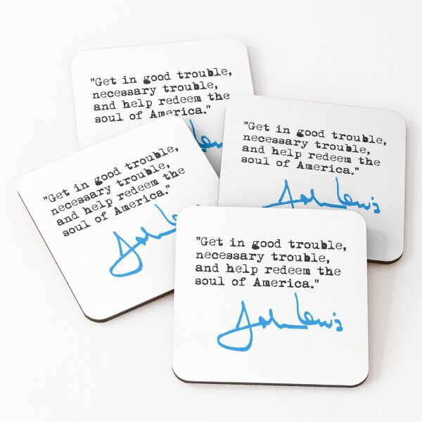 Item preview, John Lewis - Good Trouble - Necessary Trouble - Black/blue designed and sold by Thelittlelord.