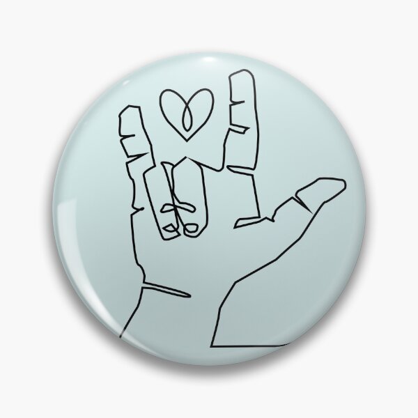 Item preview, Sign Language Love Sign Line Art designed and sold by Wanderwhimco.