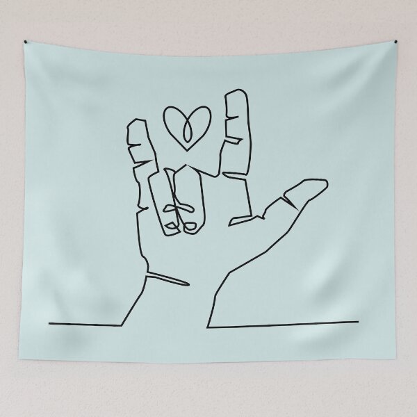 Item preview, Sign Language Love Sign Line Art designed and sold by Wanderwhimco.