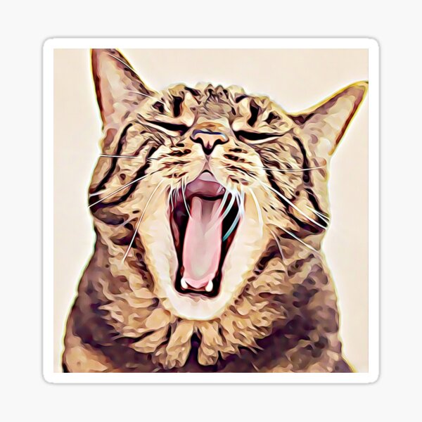 Wild Thing Tabby Cat Art Sticker