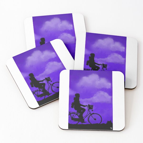 Item preview, HInata riding his bike under violet sky designed and sold by Prachis-Corner.