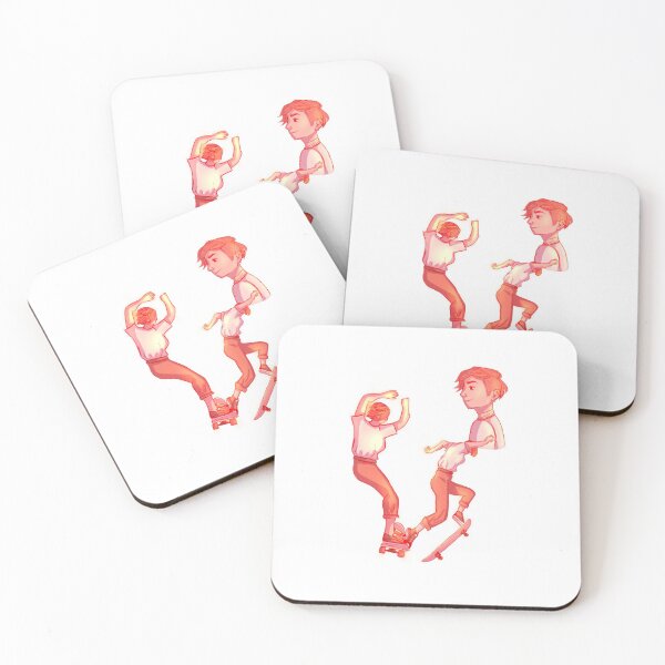 Item preview, skater girl poses in monochromatic red design designed and sold by Jenny Romeril.