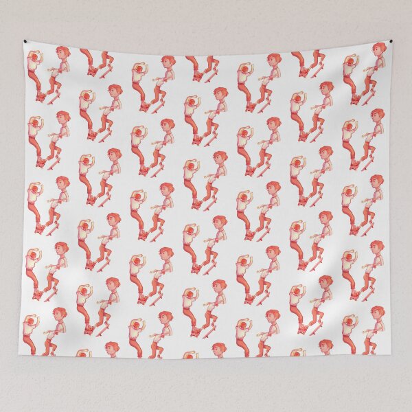 Item preview, skater girl poses in monochromatic red design designed and sold by Jenny Romeril.