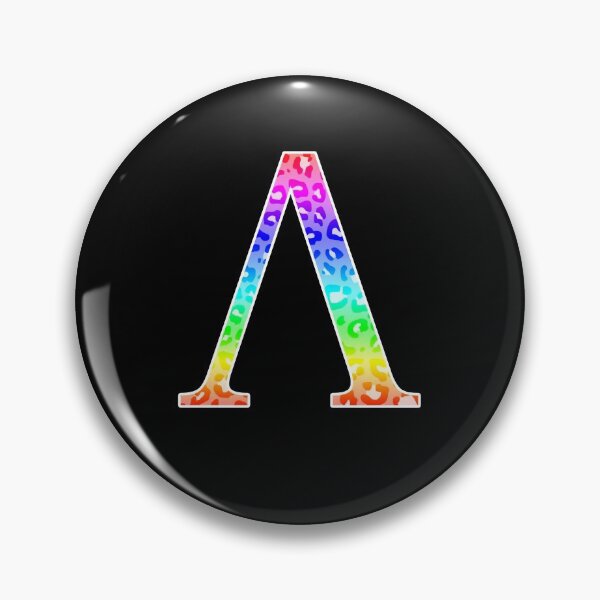 Item preview, The Letter Lambda - Monogram in Rainbow Leopard Print designed and sold by Bumblefuzzies.