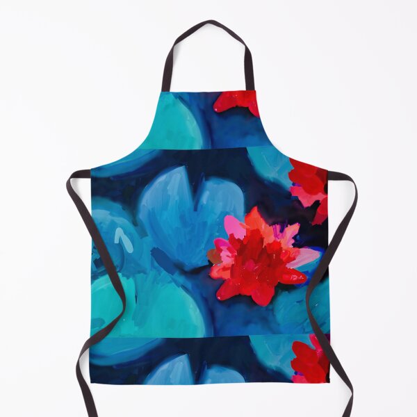 Item preview, red lotus water lily blooming on water painting designed and sold by KARTICK DUTTA.