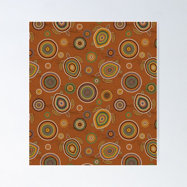 Item preview, Aesthetic Dot Art Seamless Pattern with Sea Turtles and Circles designed and sold by MariaMacioca.