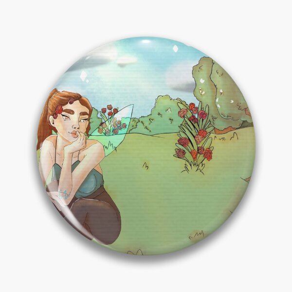 Item preview, fairy girl sat in a rose field surrounded by flowers and trees designed and sold by Jenny Romeril.