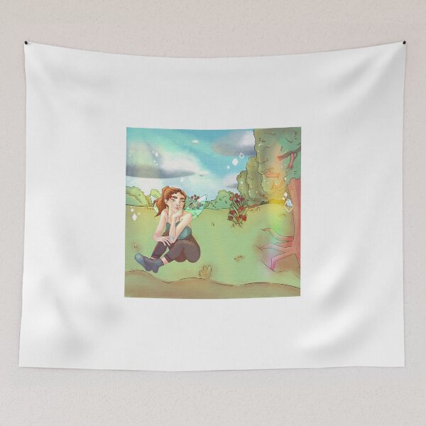 Item preview, fairy girl sat in a rose field surrounded by flowers and trees designed and sold by Jenny Romeril.