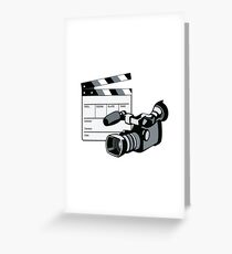 Video Camera Movie Clapboard Retro Greeting Card