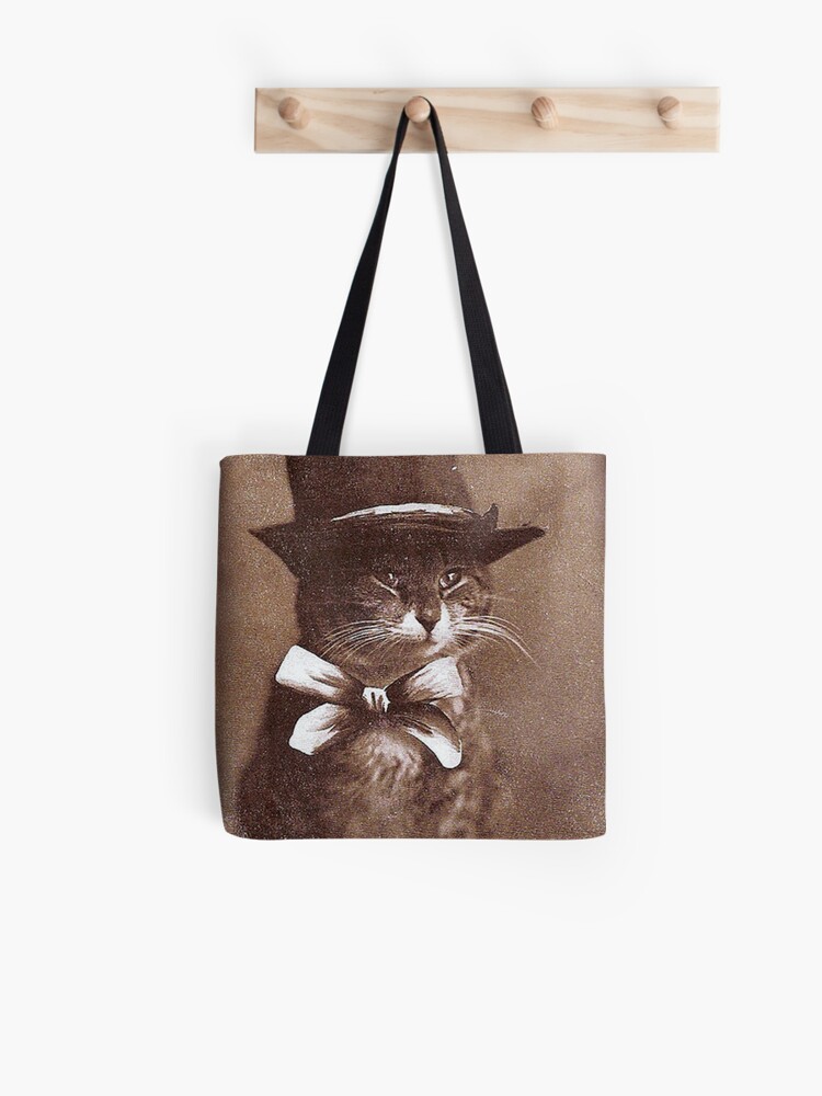 Tote Bag, Vintage Cat Retro Hat designed and sold by Kittyworks