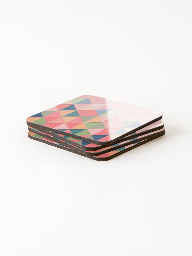 Thumbnail 4 of 5, Coasters (Set of 4), Multicolor Triangle Geometric Pattern designed and sold by cys456.
