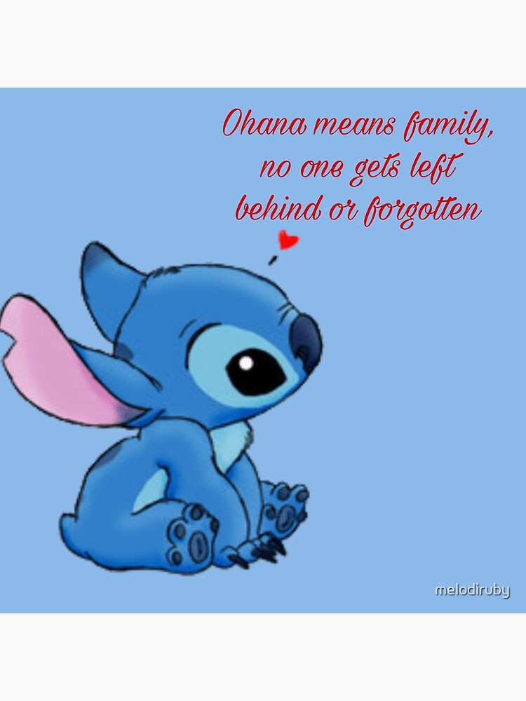 Stitch, Watercolor, Poster, Ohana Means Family, Disney's Lilo and Stitch,  Home Decor, Wall Decor, Perfect Unique Gift for Kids 