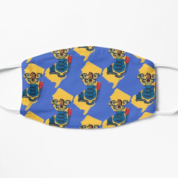New Jersey Map With New Jersey State Flag Flat Mask